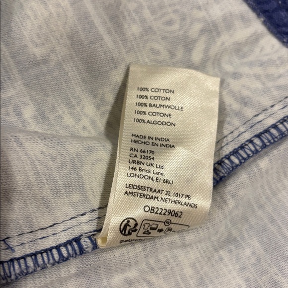 Free People River Canyon Printed Mini Skirt Blue & White Small NWT 100% Cotton - Picture 7 of 8